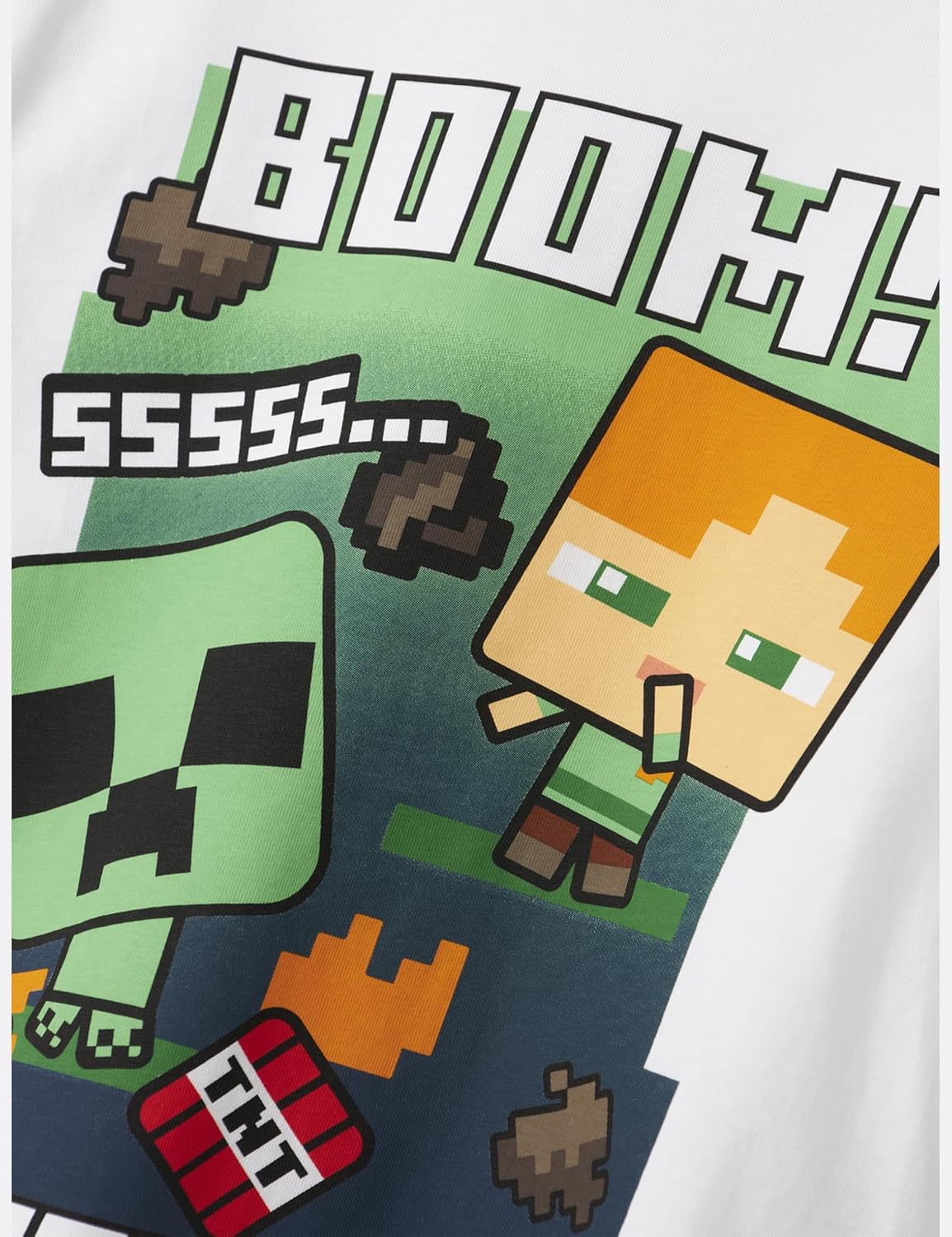 Haut Minecraft enfant à manches longues et col rond – Image 3