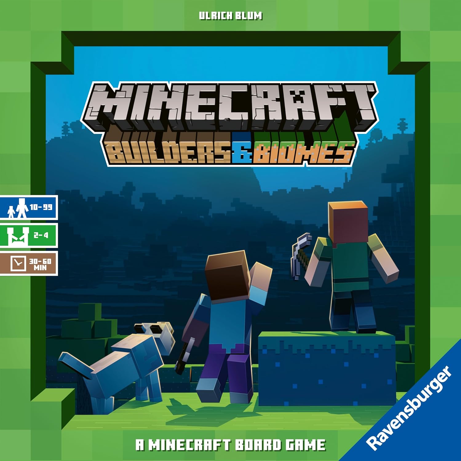 Jeu de société Minecraft Builders & Biomes Ravensburger, stratégie 2 à 4 joueurs dès 10 ans