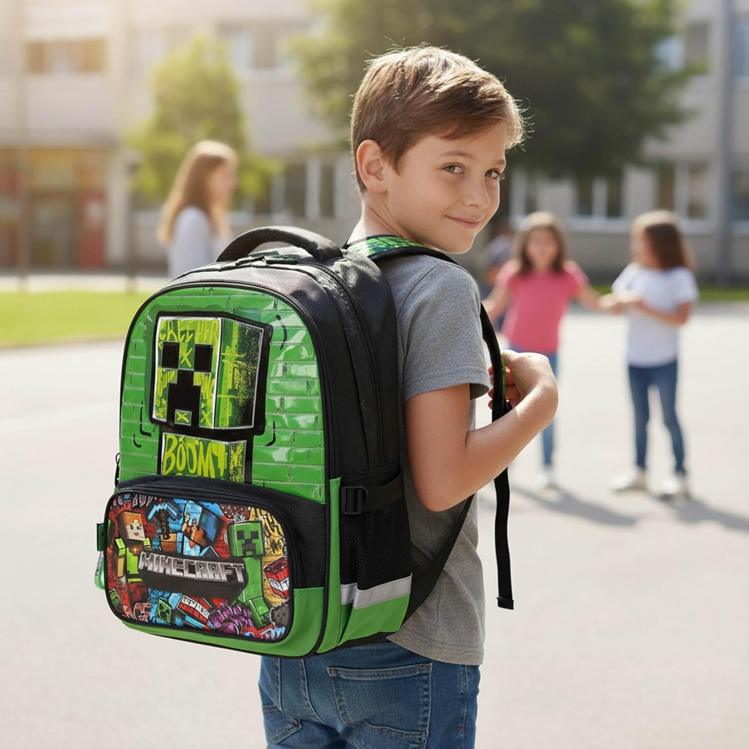 Sac à dos Minecraft Creeper trois compartiments 23 l 40 x 29 x 20 cm – Image 6
