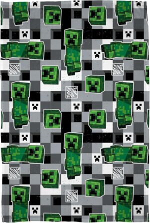 Plaid Minecraft réversible multicolore 100 x 150cm
