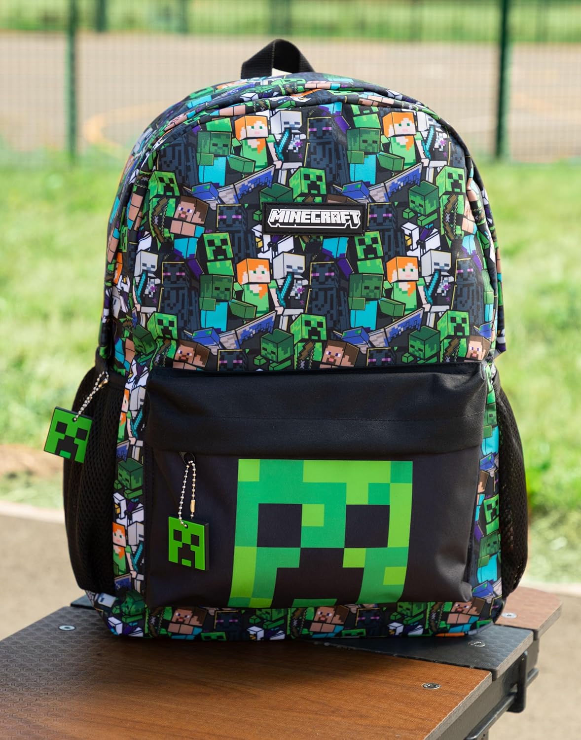 Sac à dos scolaire Minecraft motif Creeper Face – Image 4