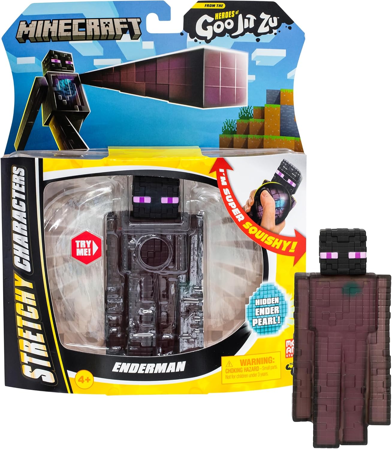 Minecraft Heroes of Goo Jit Zu Enderman élastique avec Perle de l'Ender