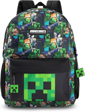Sac à dos scolaire Minecraft motif Creeper Face