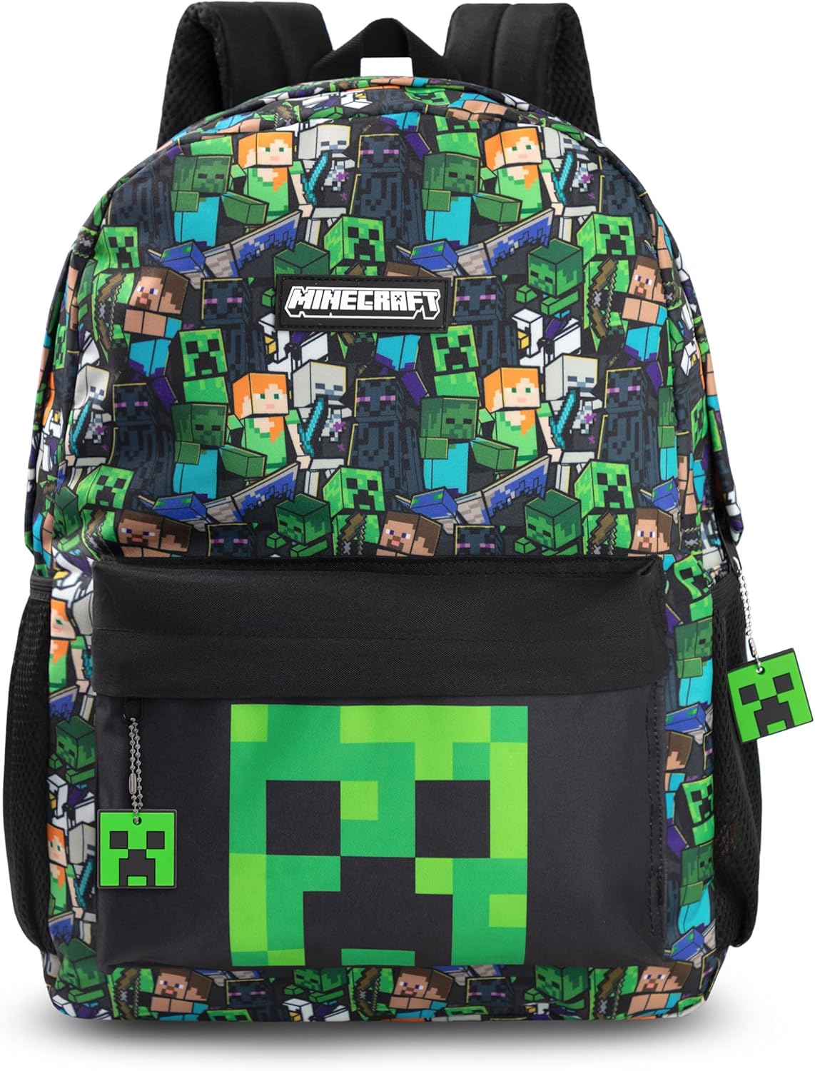 Sac à dos scolaire Minecraft motif Creeper Face