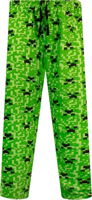 Pantalon de pyjama Minecraft à motif Creepers pour homme