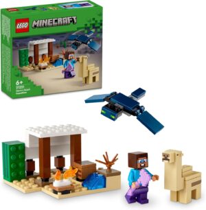 LEGO Minecraft Steve dans le désert, maison à construire avec 3 figurines 21251