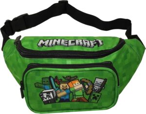 Sac banane enfant Minecraft Vert avec Steve, Alex et Creeper