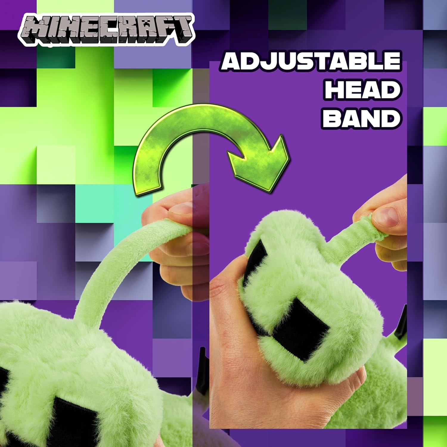 Cache-oreilles enfant Minecraft en fausse fourrure – Image 6
