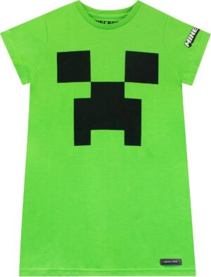 Chemise de nuit fille Minecraft Creeper verte