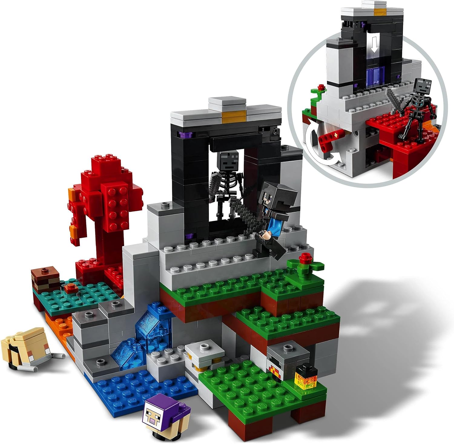 LEGO Minecraft 21172 Portail en ruine avec Steve dans le Nether – Image 5