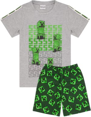 Pyjama short Minecraft enfant, 4 designs, haut et short