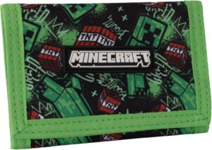 Portefeuille enfant Minecraft TNT vert à 3 volets