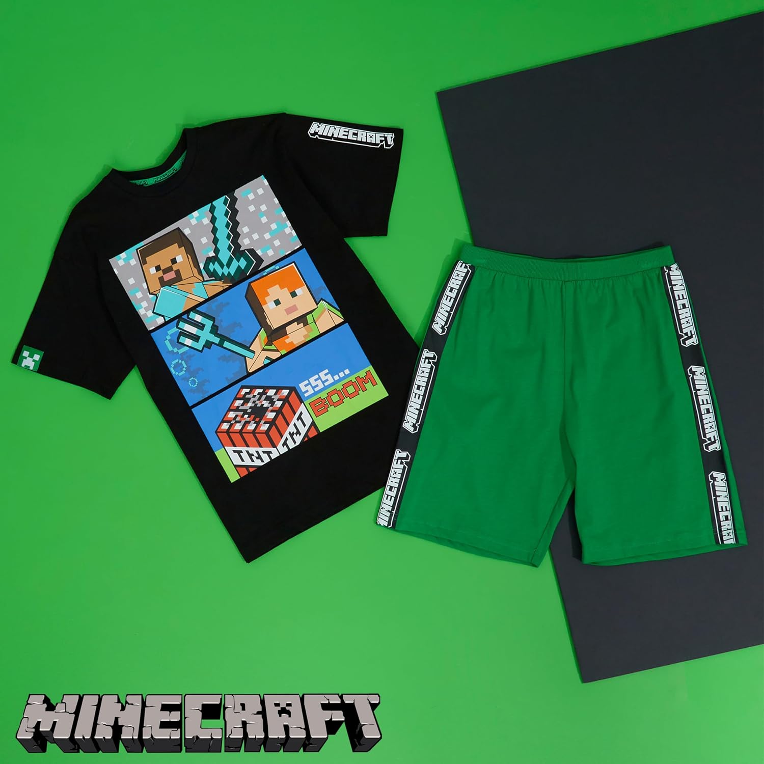 Ensemble pyjama court Minecraft en coton pour garçon – Image 2