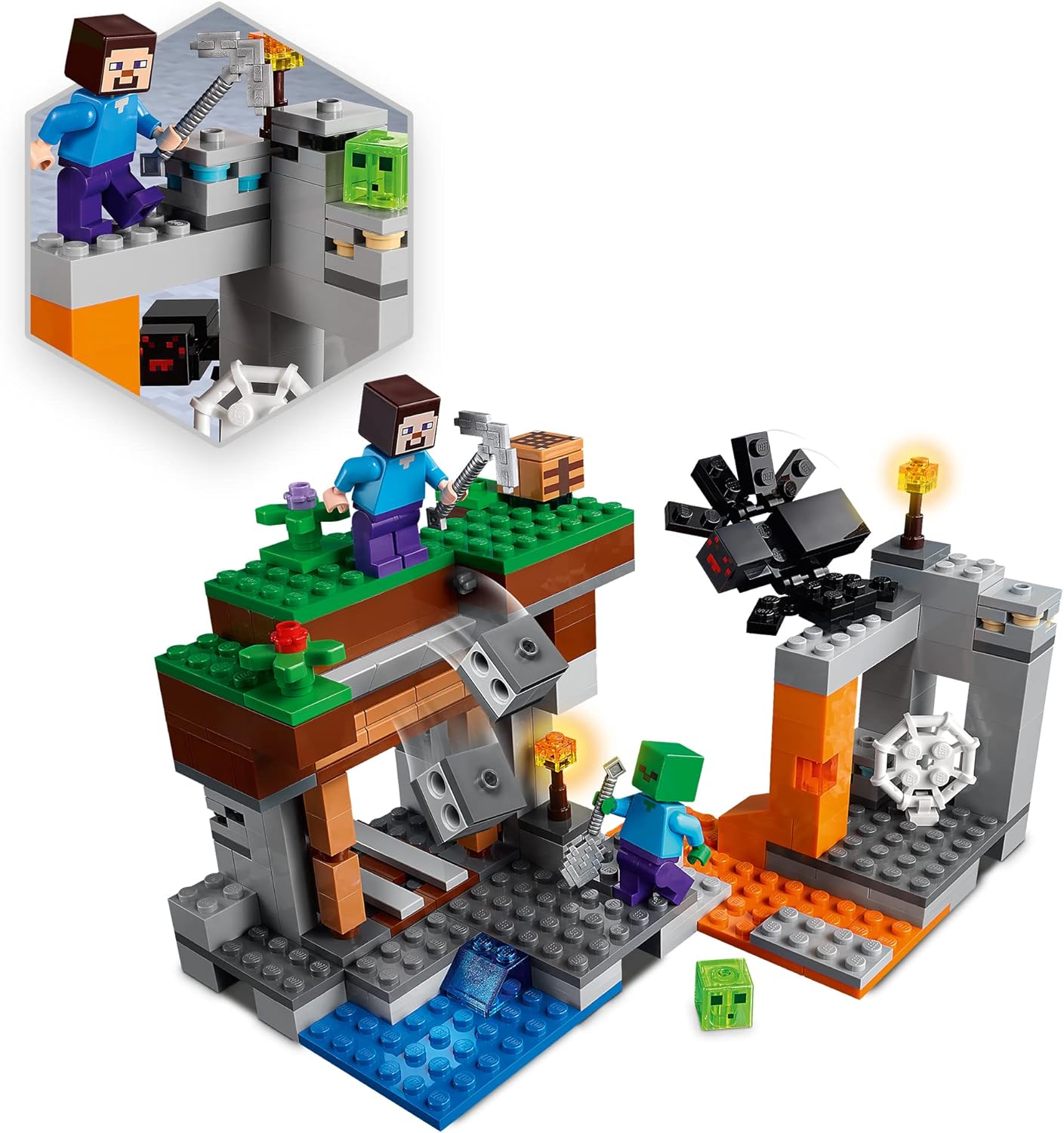 LEGO Minecraft 21166 Mine abandonnée avec Steve et grotte aux zombies – Image 3