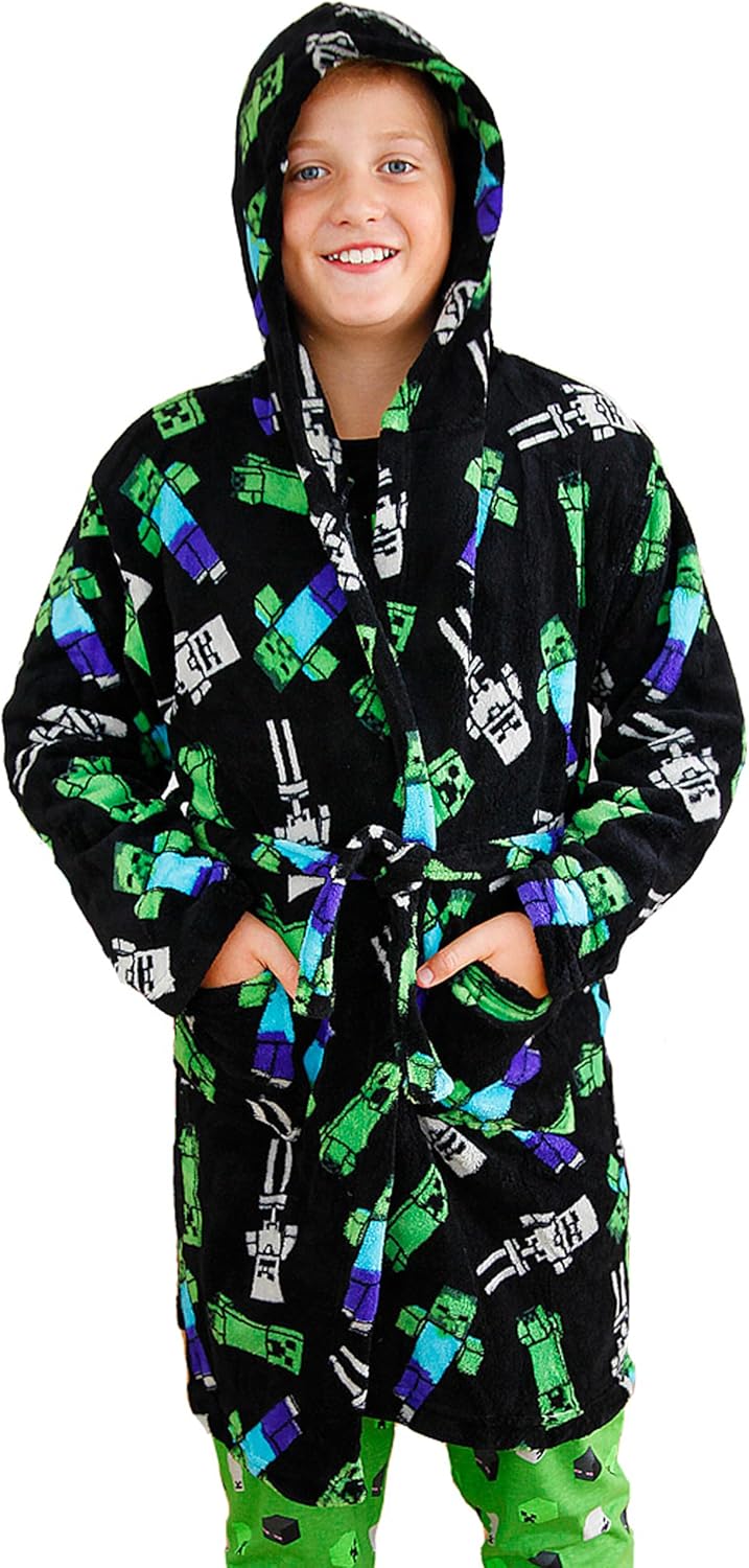 Robe de chambre garçon Minecraft Creeper, peignoir de nuit 5 à 13 ans – Image 3