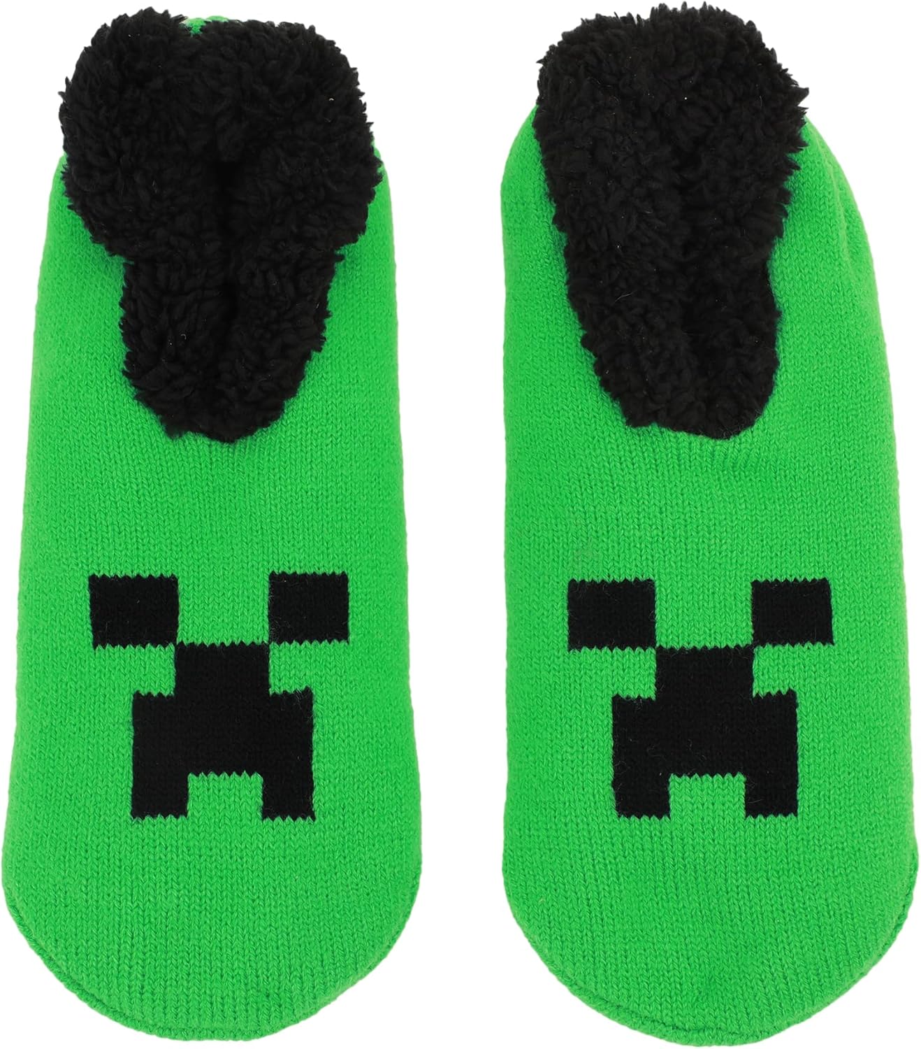 Chaussons chaussettes femme Minecraft Creeper Face vert – Image 2