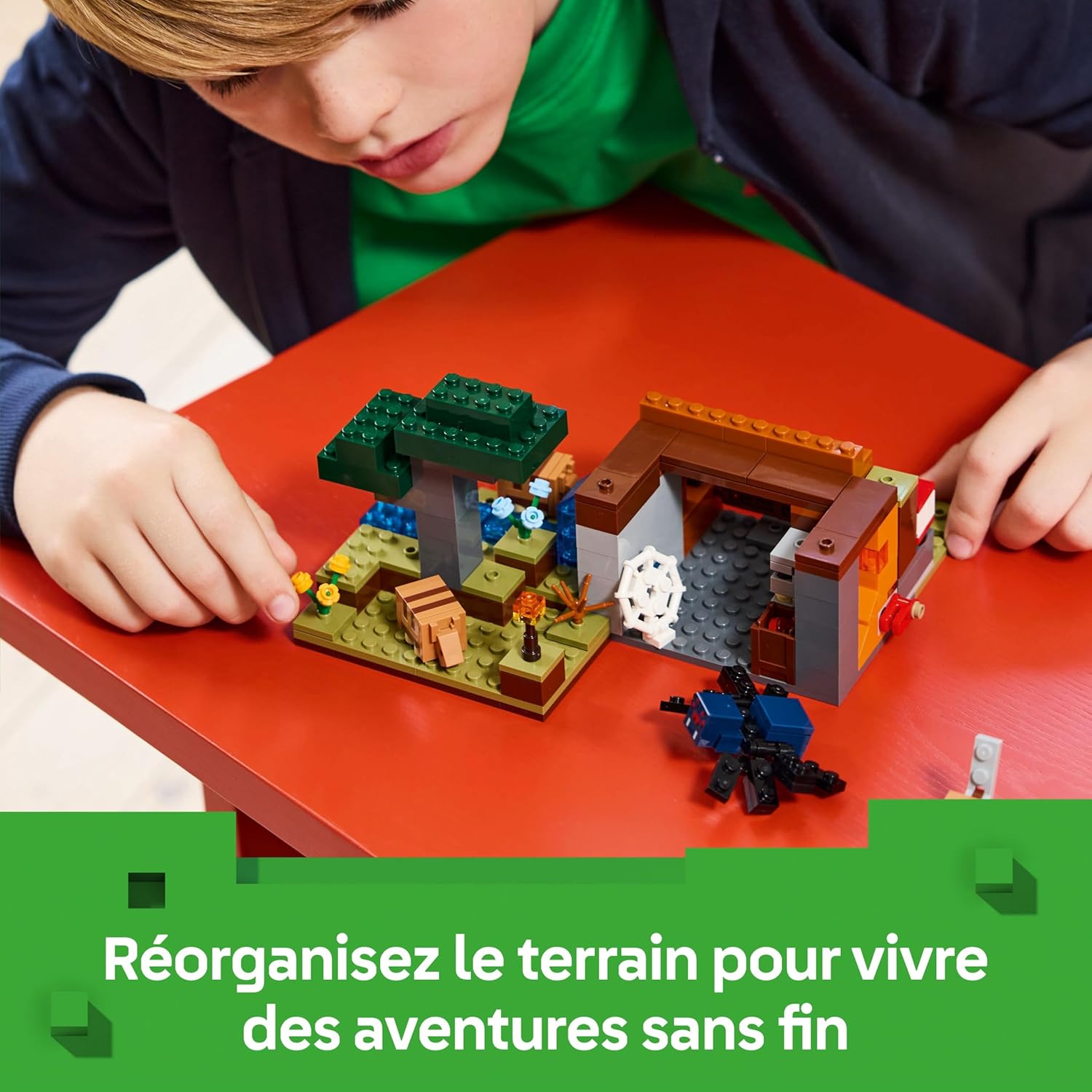 LEGO Minecraft Mine du tatou avec TNT, loup et araignée venimeuse – Image 3