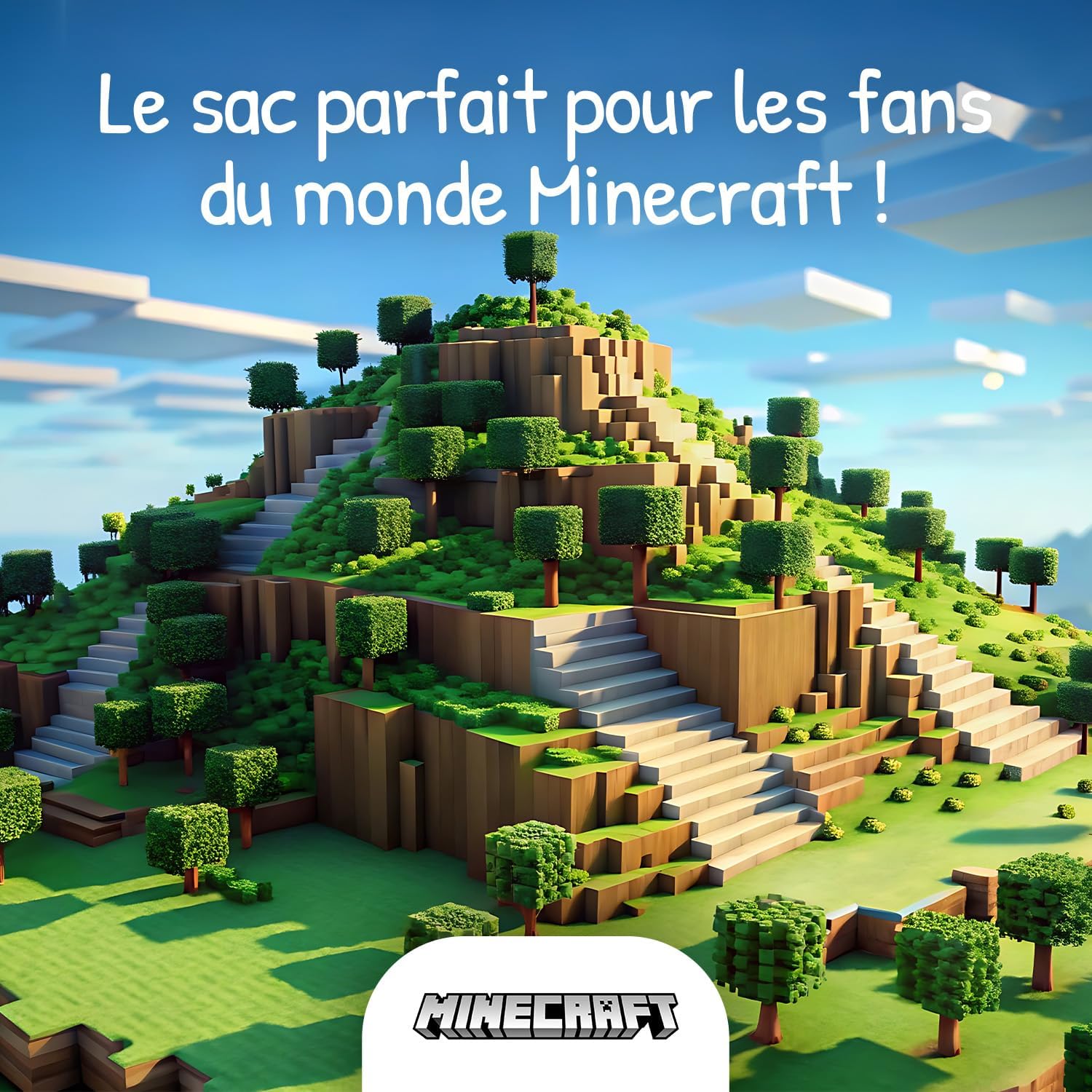 Cartable primaire Minecraft 38 cm grand rangement noir et rouge – Image 7