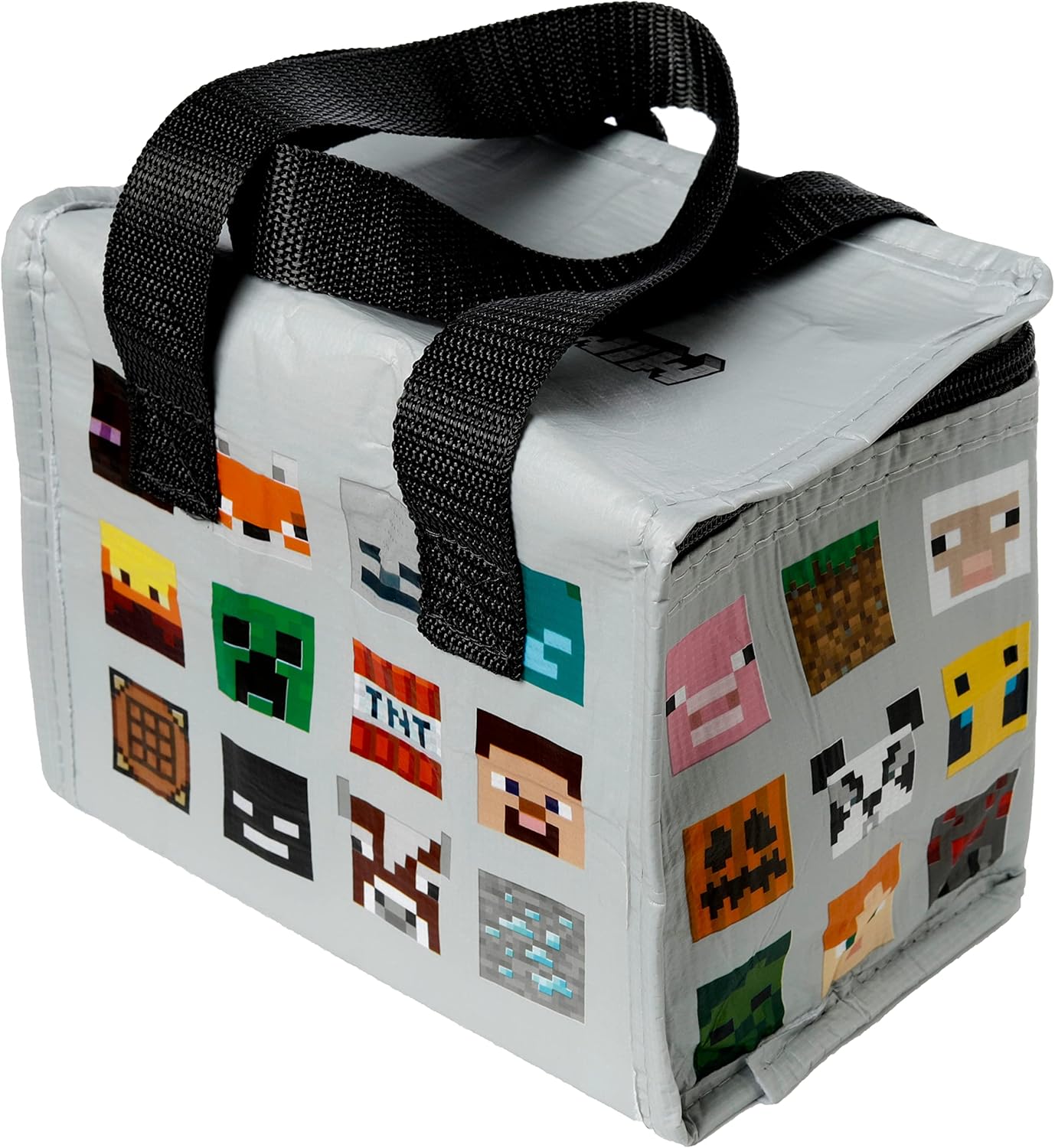 Lunch bag Minecraft gris isotherme en rPET recyclé avec personnages – Image 5