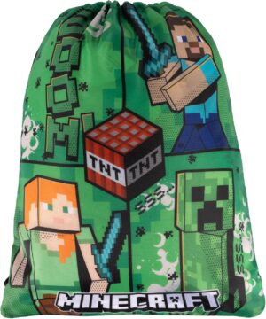 Sac à cordon Minecraft TNT Boom avec Steve, Alex et Creeper
