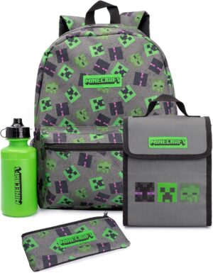Set sac à dos Minecraft Villains 4 pièces pour enfants