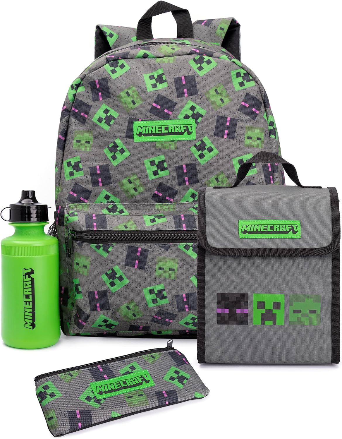 Set sac à dos Minecraft Villains 4 pièces pour enfants