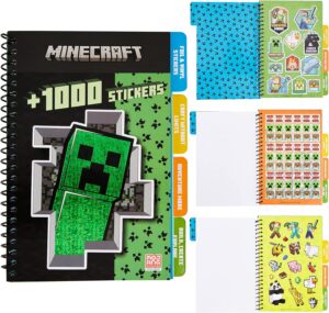 Livre de stickers Minecraft avec 1000+ autocollants et 28 feuilles
