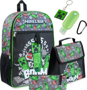Ensemble cartable enfant Minecraft multicolore avec accessoires