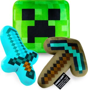 Ensemble de 3 peluches Minecraft pour chambre gaming