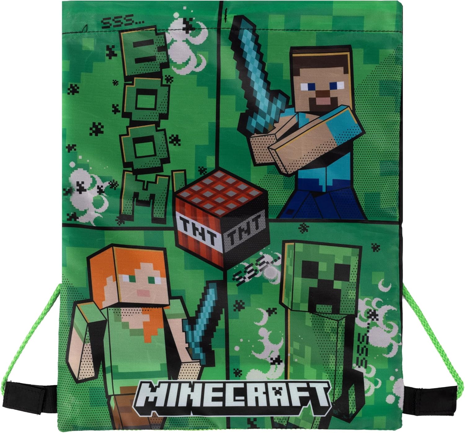 Sac à cordon Minecraft TNT Boom avec Steve, Alex et Creeper – Image 4