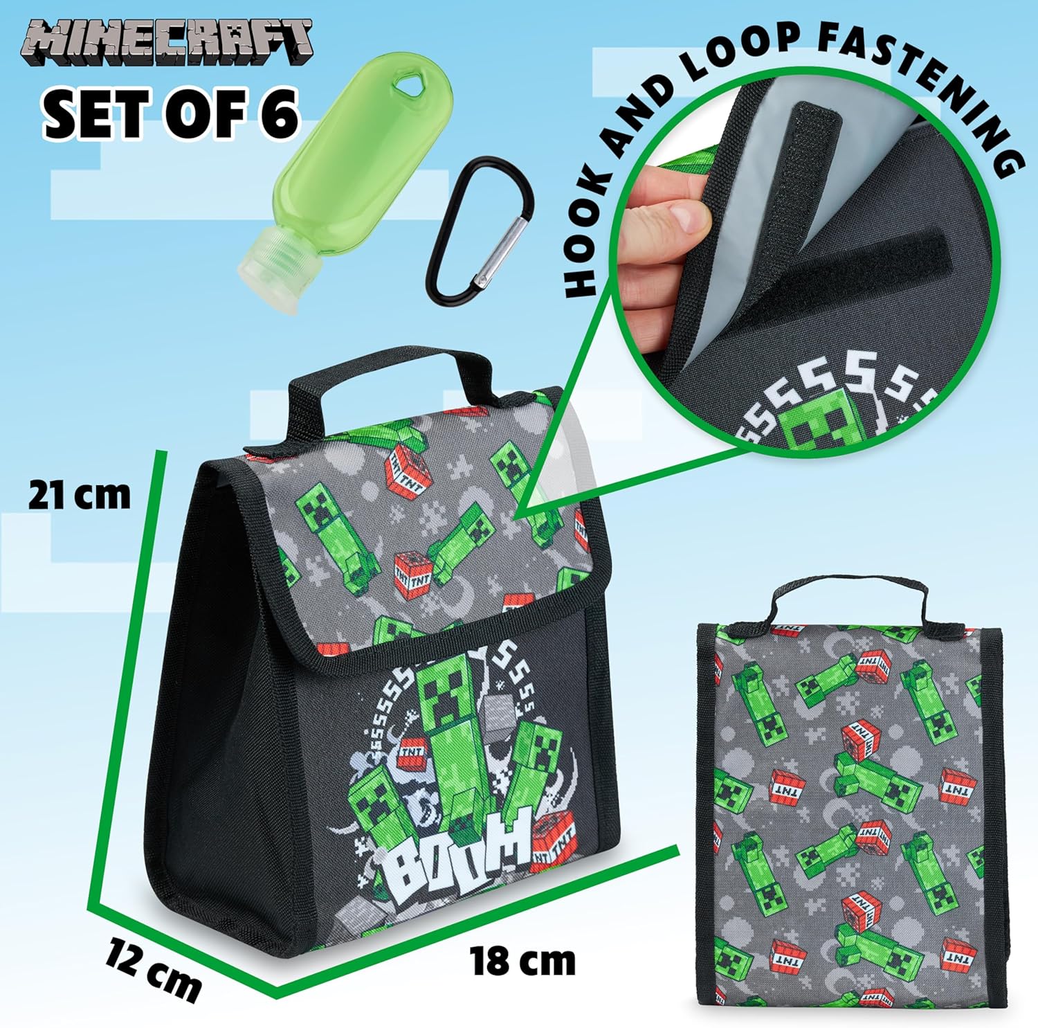 Ensemble cartable enfant Minecraft multicolore avec accessoires – Image 6