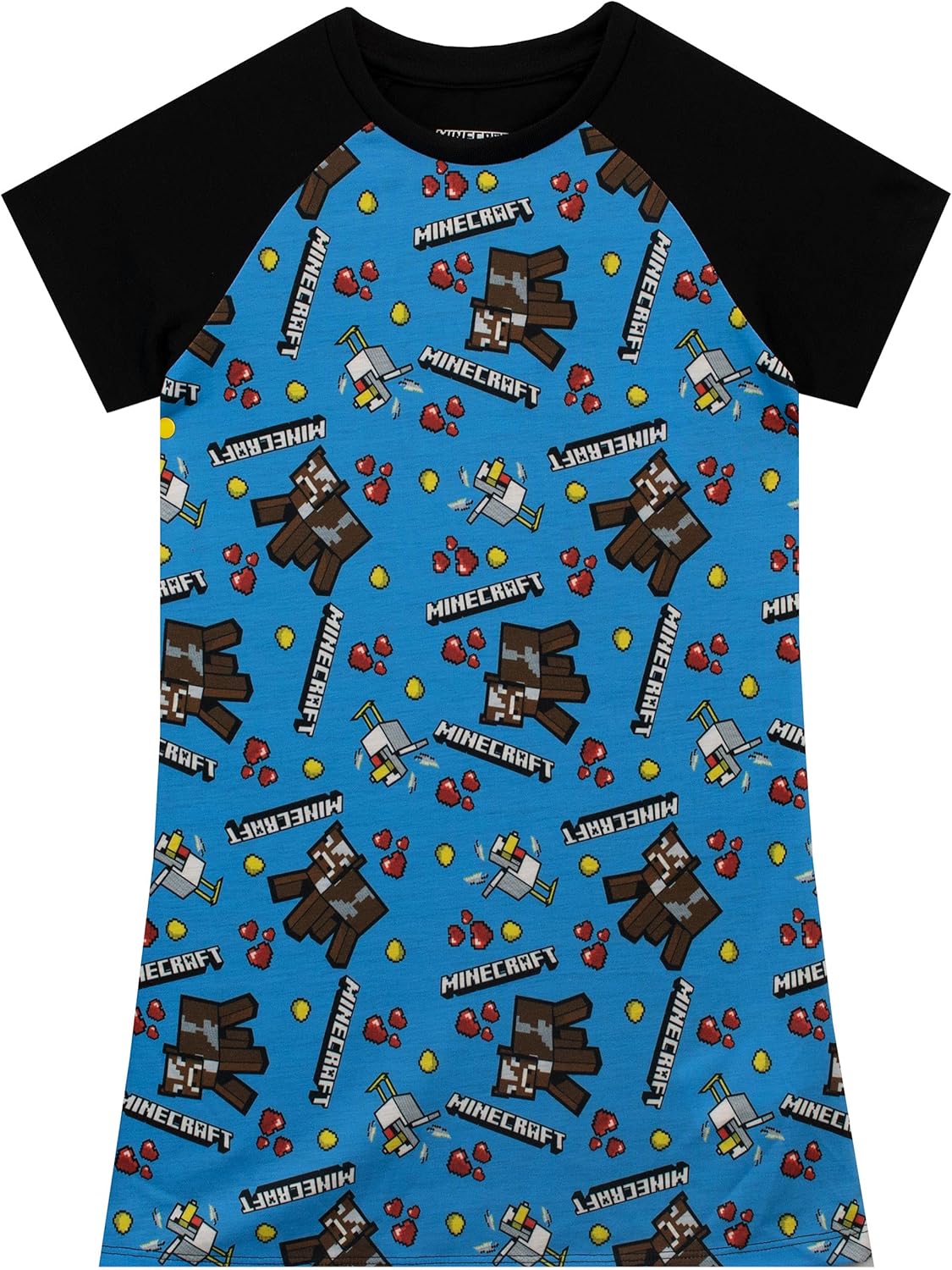 Chemise de nuit Minecraft pour fille à manches courtes