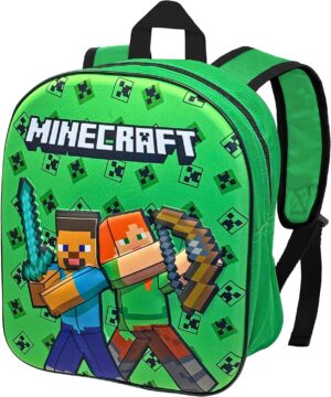 Sac à dos Minecraft 3D 31 cm pour la maternelle