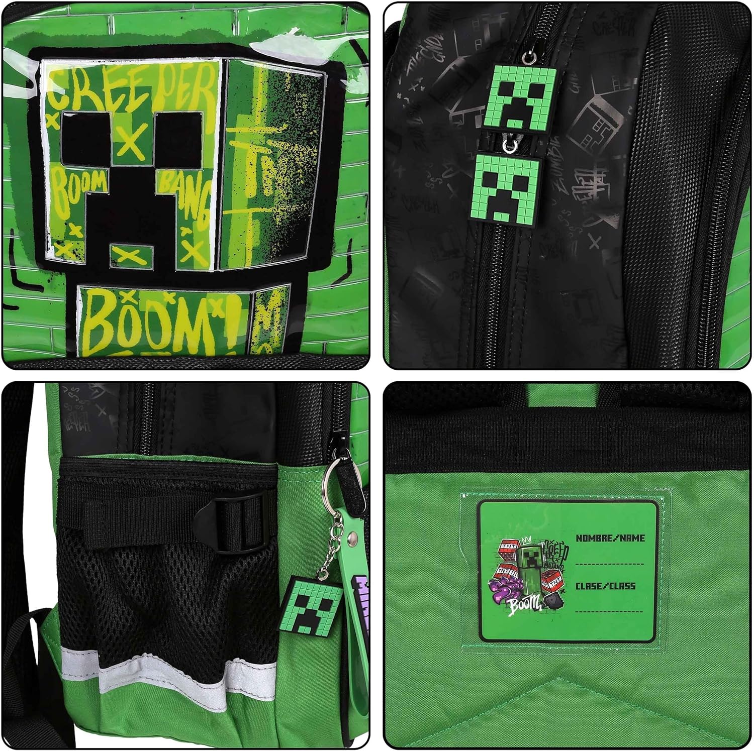 Sac à dos Minecraft Creeper trois compartiments 23 l 40 x 29 x 20 cm – Image 8