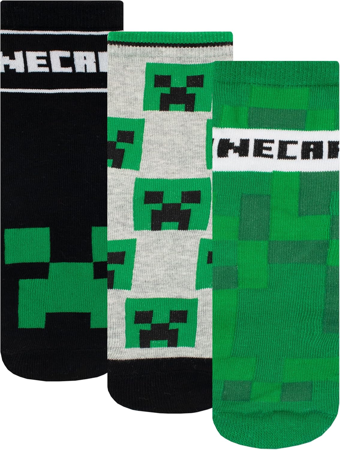 Chaussettes garçon Minecraft Creeper, lot de 3