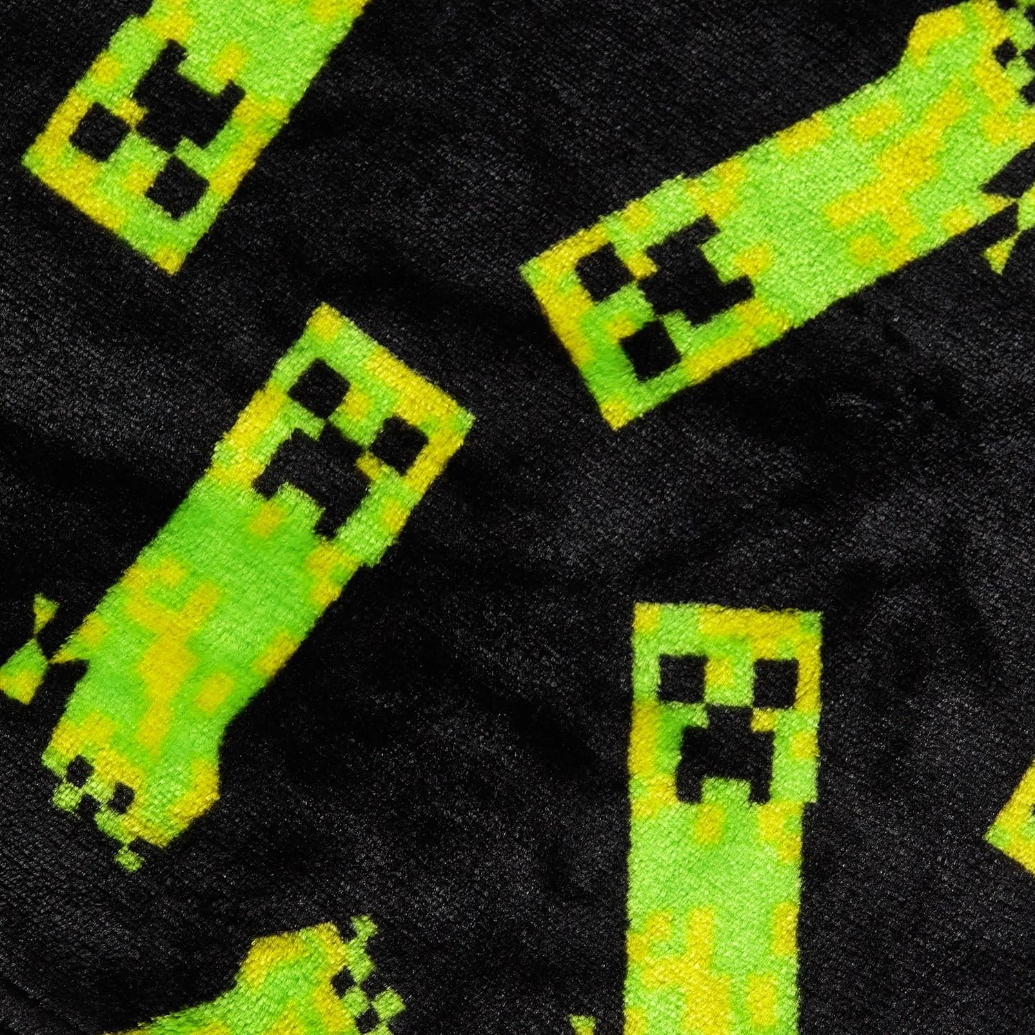 Cape Minecraft Creeper noire à capuche en polaire pour enfants, taille unique – Image 4