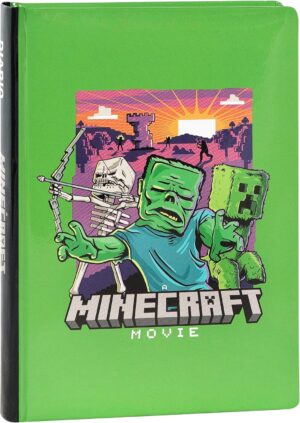 Agenda scolaire Minecraft 12 mois avec couverture rembourrée, 320 pages, 13 x 17,8