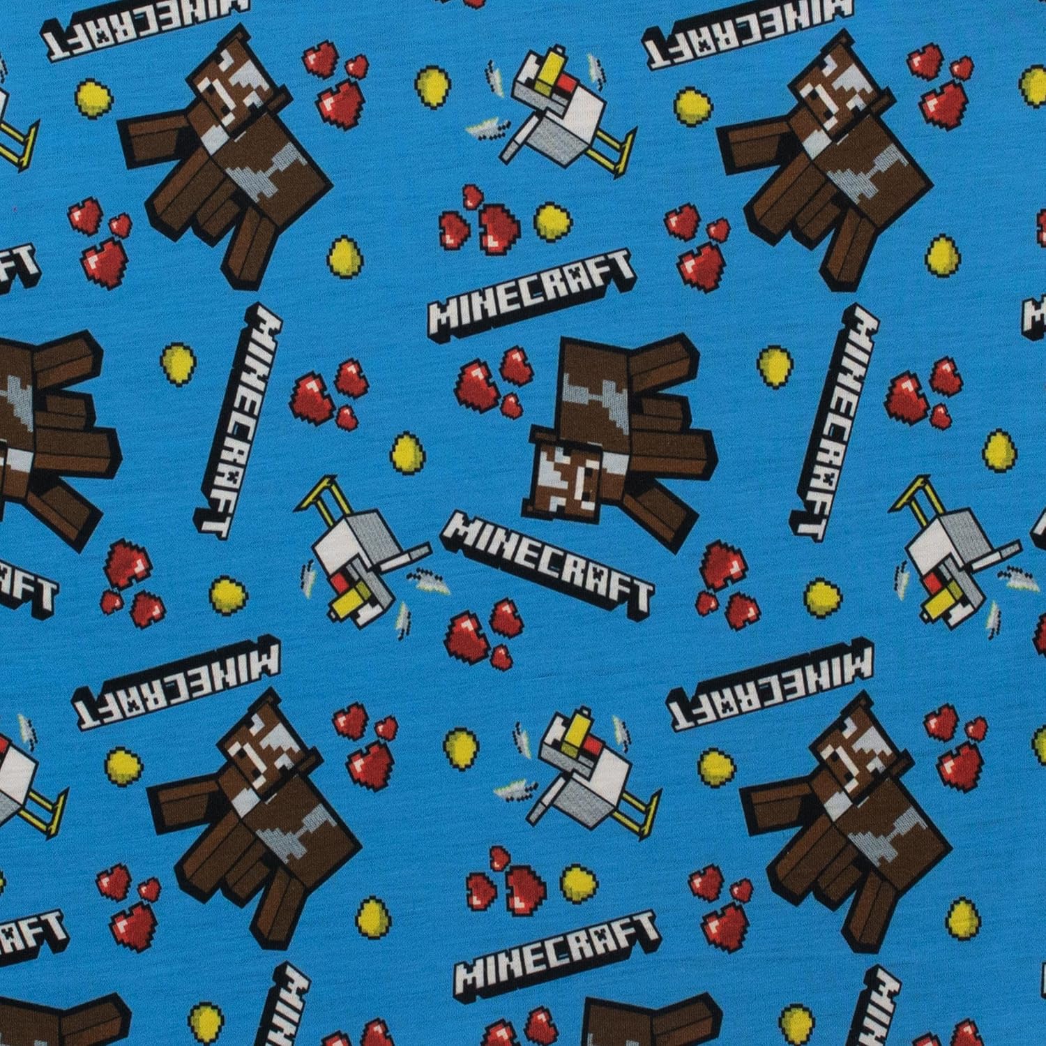 Chemise de nuit fille Minecraft bleue imprimé logo et animaux – Image 2