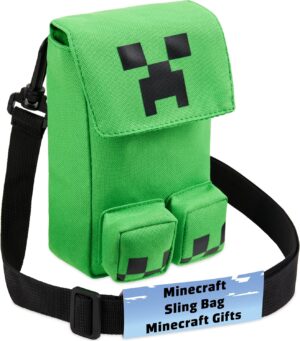 Pochette téléphone Minecraft à bandoulière avec sangle réglable