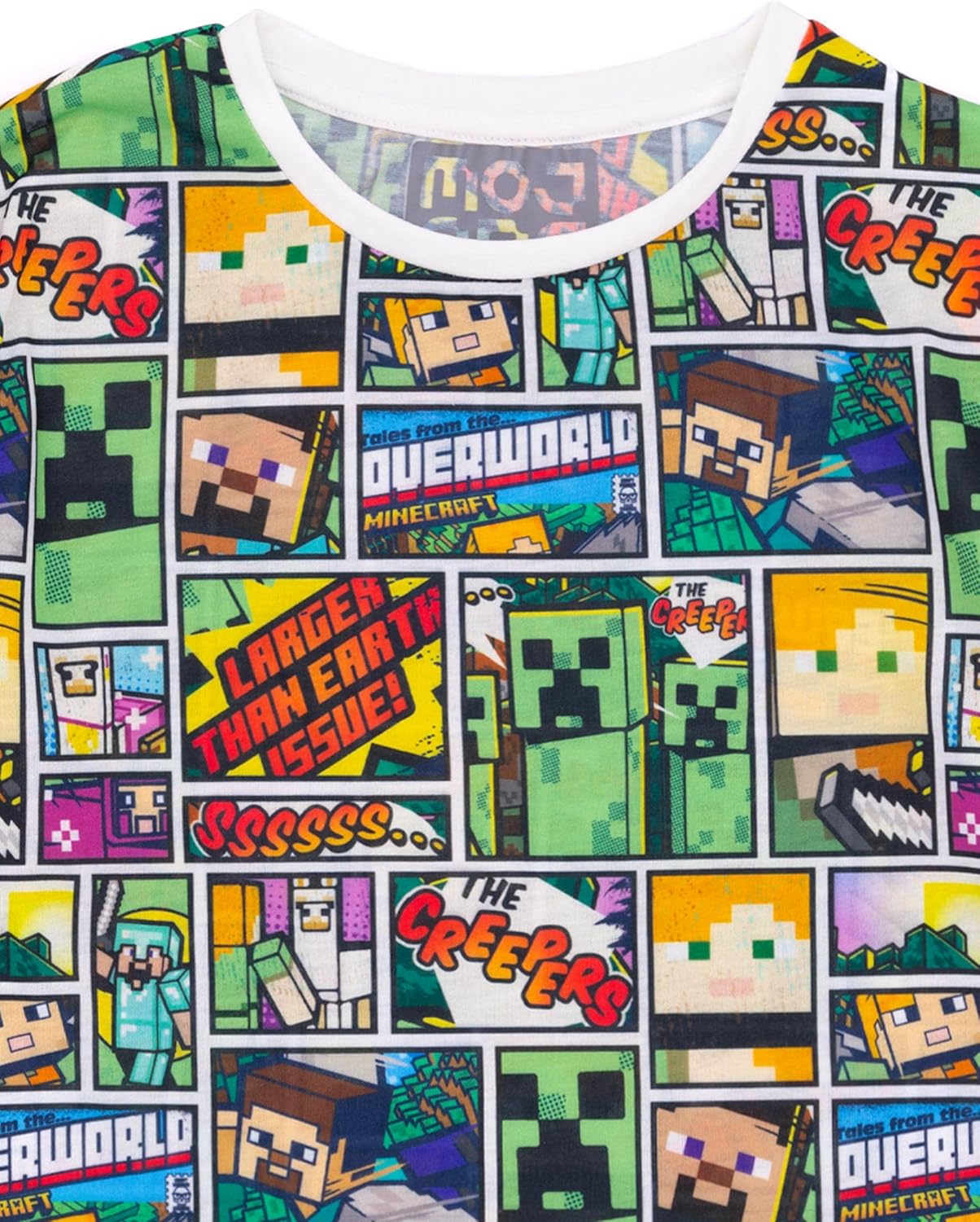 T-shirt Minecraft multicolore Steve et Creeper à manches courtes pour garçon – Image 5