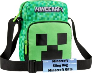 Sac à bandoulière Minecraft vert taille unique pour garçon