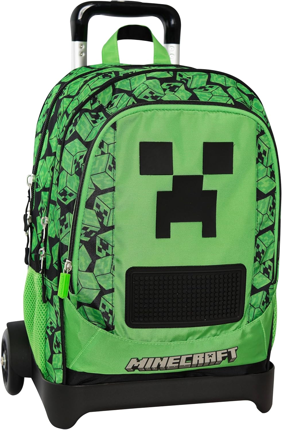 Sac trolley scolaire Minecraft avec poignée réglable et 2 compartiments