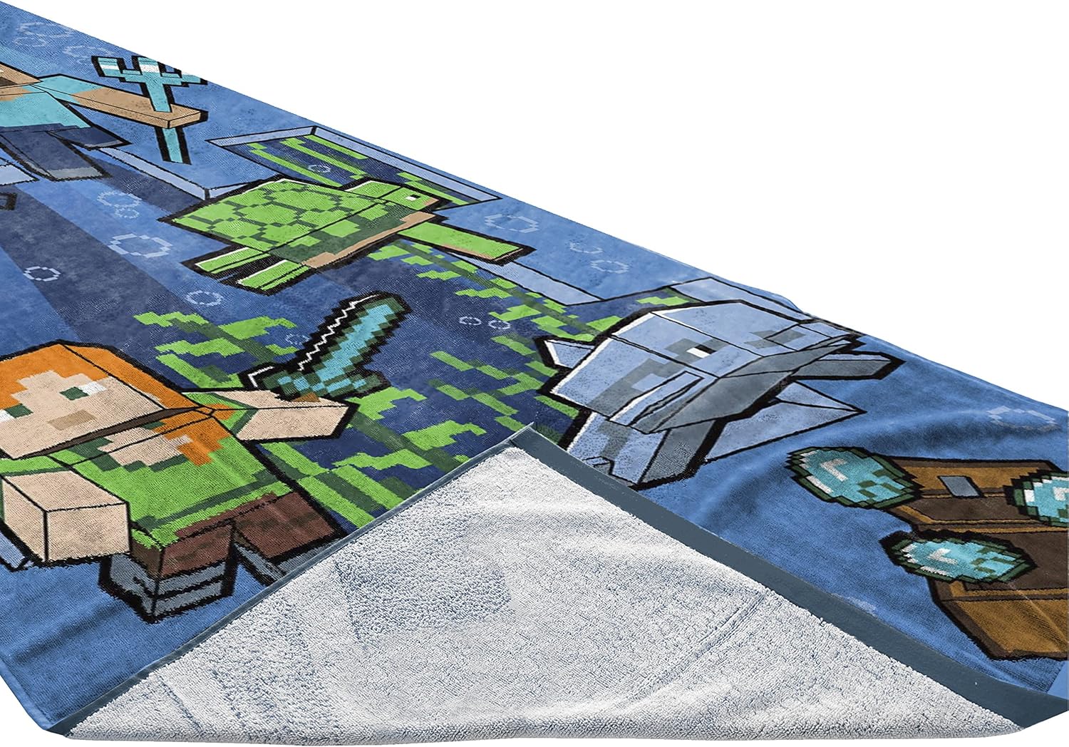 Serviette de plage Minecraft Aventure sous-Marine 71 x 147 en 100% coton – Image 2