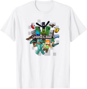 T-shirt Minecraft Character Cluster Logo pour Femme et Fille