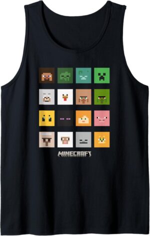Débardeur crop top Minecraft animaux et ennemis Alex Steve
