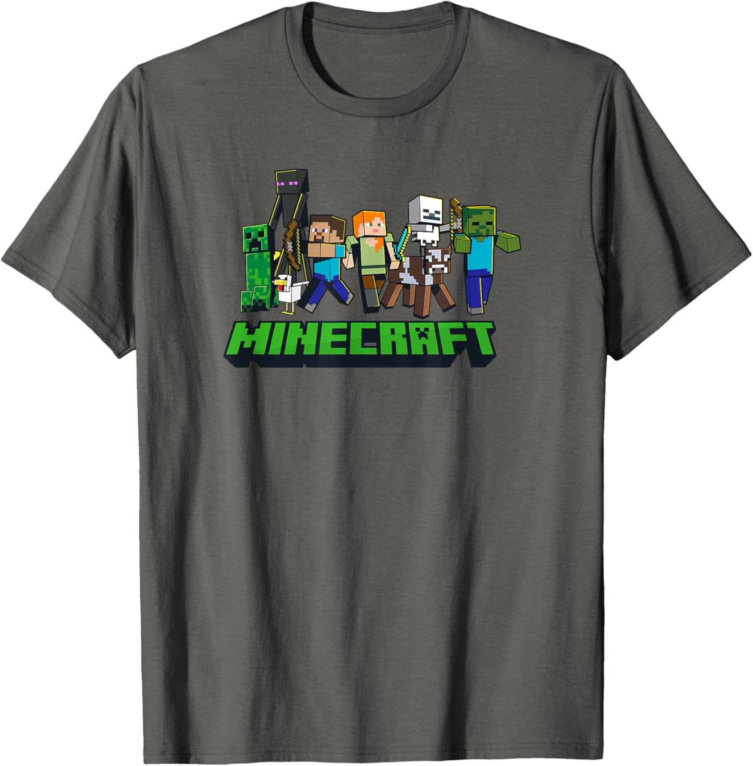 T-shirt Minecraft Logo Character Lineup pour Femme ou Fille