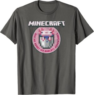 T-shirt badge Minecraft Axolotl Adventures