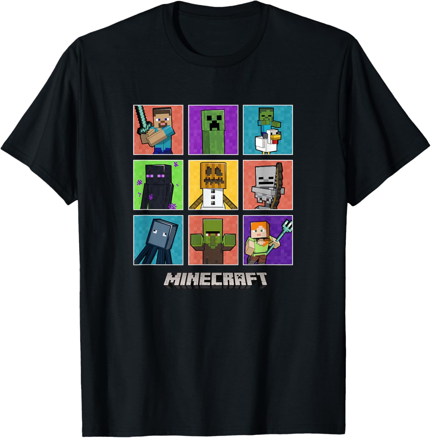 T-shirt Minecraft Group Shot coloré pour Femme et Fille