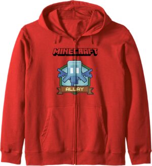 Sweat à capuche Minecraft Allay logo badge, coupe classique