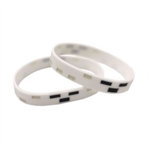 Bracelets Minecraft blancs Ghast, lot de 2